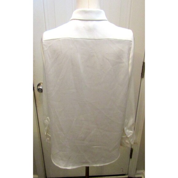 Gretchen Scott Blouse Ivory Button Front Shirt Long Sleeve Womens Size S - Picture 3 of 6